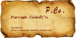 Parragh Csobán névjegykártya
